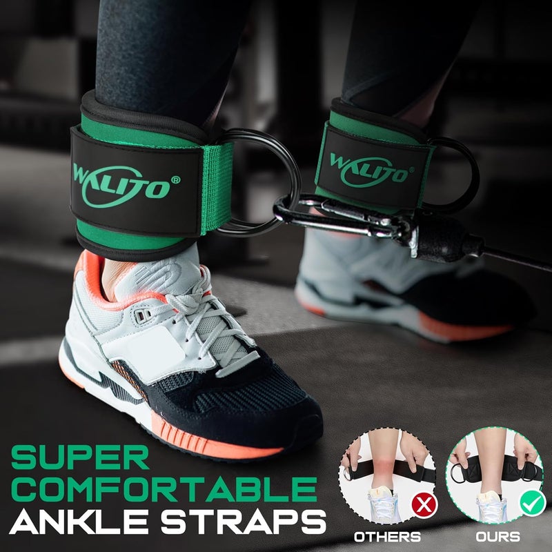 WALITO Gym Ankle Straps for Cable Machines Women & Men - Glute Kickback Ankle Cuff, Adjustable Cable Machine Accessories for Leg Extensions, Hip Abductors & Lower Body Workouts - Image 4
